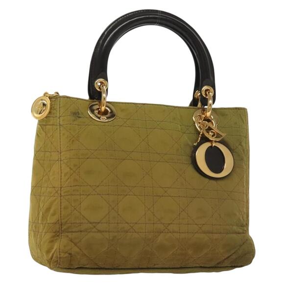 DIOR Canage Hand Bag Nylon Khaki Gold - Picture 1 of 12